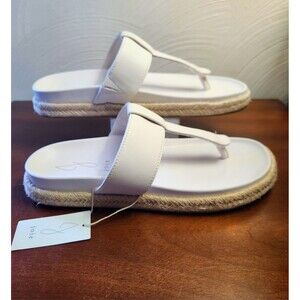 Joie Nacho  Sandal Women's Size 7.5 Thong Slide Espadrille White Vegan Casual